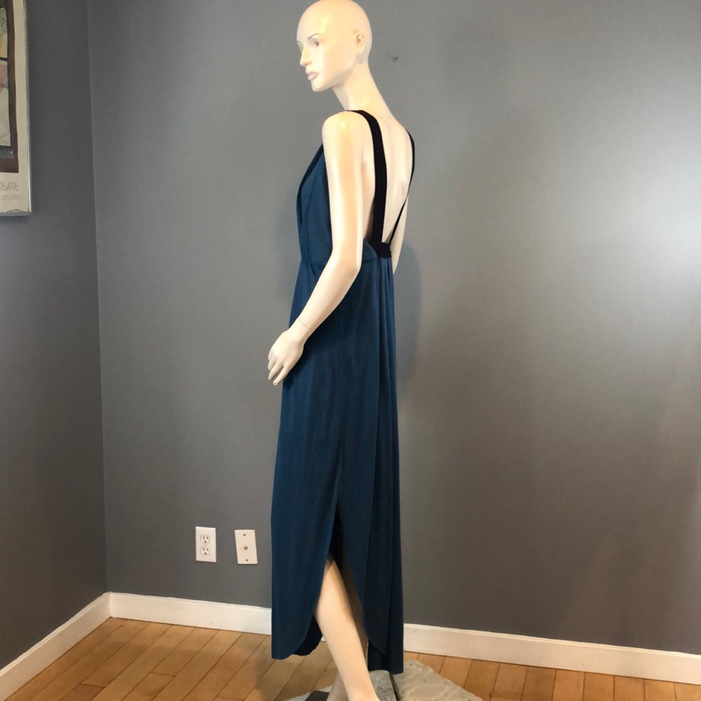 Free People Womens Blue Deep V Dress Medium - Picture 4 of 12